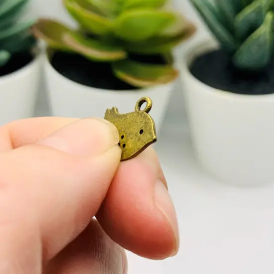 Small Bronze Bird Charms, 12x16mm {4}