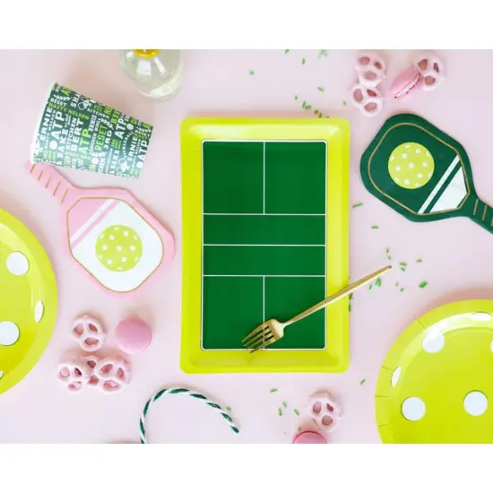 Pickleball Party Plates: Fun Yellow & Green Plates for Lunch & Dinner {3}