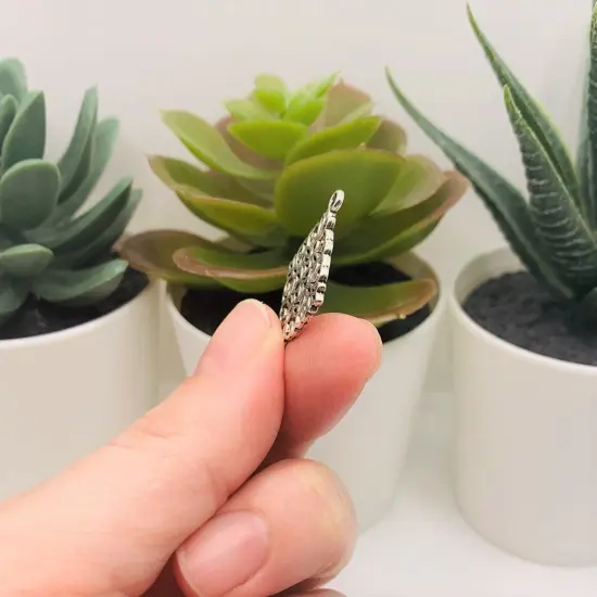 Silver Filigree Rhombus Connector Charms, 28x22mm {3}