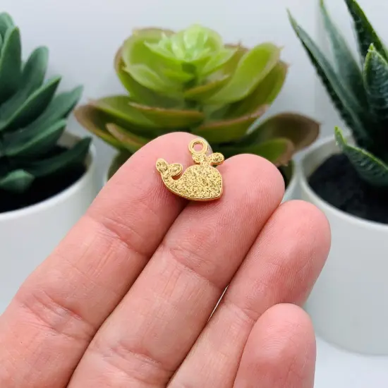 Black and White Enamel Whale Charms, 12x13mm {3}