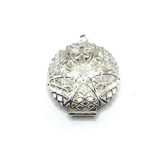 Silver Filigree Aromatherapy Essential Oil Diffuser Lockets {2}