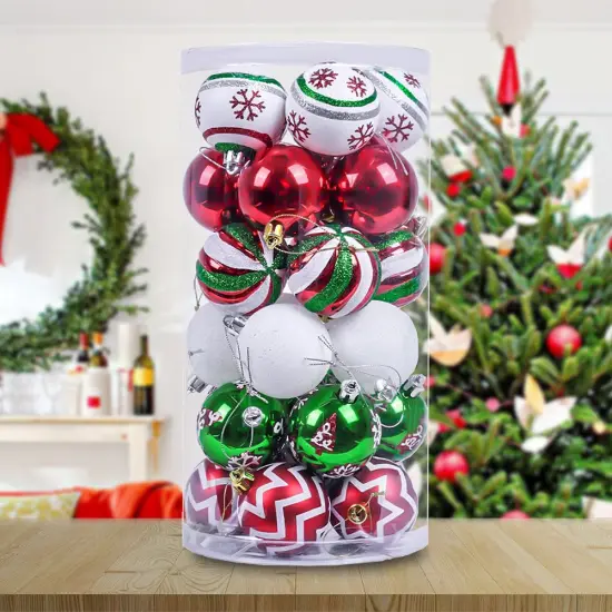 Unique and Sparkling Christmas Bauble Set of 30, Holiday Tree Set {2}