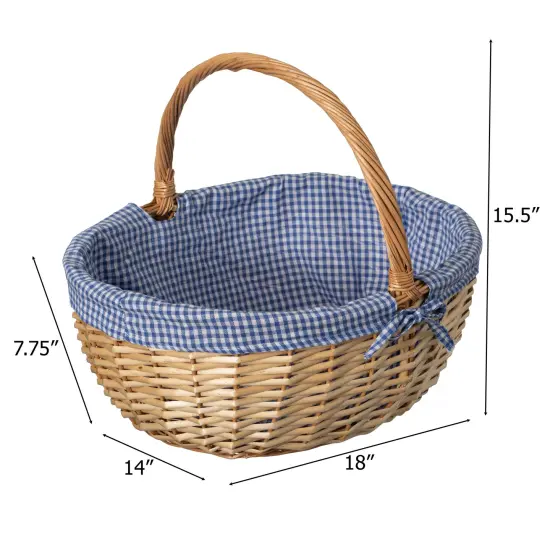Wickerwise Picnic Basket with Handle, and Washable Plaid Liner - Ideal for Outdoor Adventures, Photoshoots and Home D&eacute;cor - Perfect Gift Basket for Weddings and Holidays like Halloween {11}