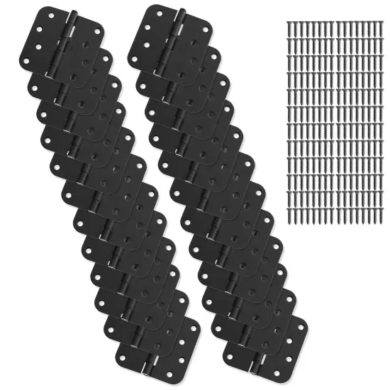 Cauldham Heavy-Duty 4" Interior Door Hinges with 5/8" Radius Corners - Black {2}