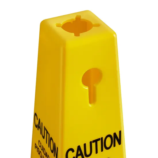 Dryser 3-Pack 26" Caution Wet Floor Cones - Yellow English/Spanish Warnings {3}