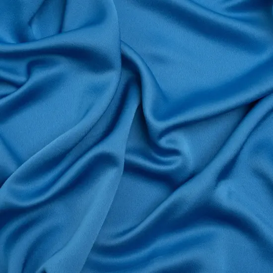 1 Yard Bright Blue Polyester Crepe Back Satin 56" Width Designer Fabric {1}