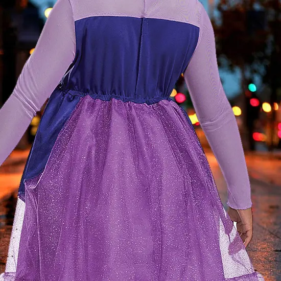 Kid's Ursula Costume Medium Purple Sea Witch Dress Tentacles Print Perfect for Halloween & School Events {5}