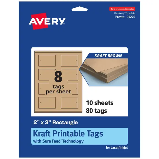 Avery 2" x 3" Rectangle, Kraft Brown Printable Tags {1}