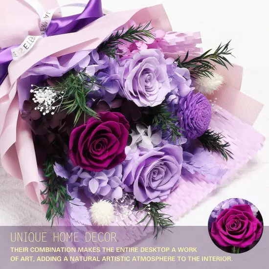 Purple Flower Bouquets with Necklace {2}