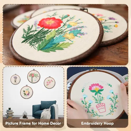 4 Pcs Round Embroidery Hoops Set-Decorative Cross Stitch Hoop Ring (4 Different Size) {4}