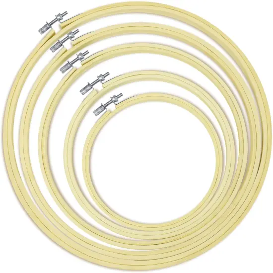 5 Pieces Embroidery Hoops 5 inch to 10 inch,Round Bamboo Adjustable Frame Circle {1}