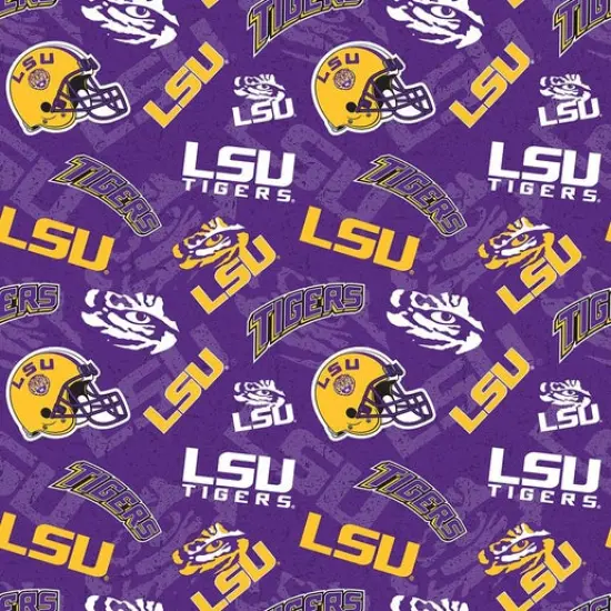 Licensed NCAA Louisiana State Tone on Tone LSU-1178 Cotton Fabric by the Yard {1}