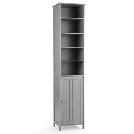 72" Free Standing Tall Floor Bathroom Storage Cabinet with Adjustable Shelves White {9}