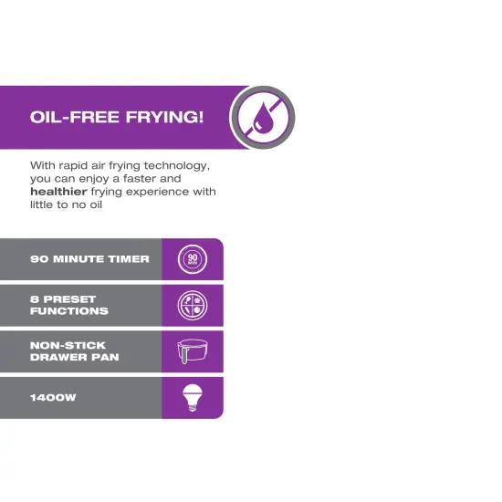 Salton Digital Air Fryer XL 5L Black {6}