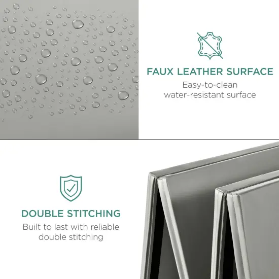 Best Choice Products 10ftx4ftx2in Folding Gym Mat 4-Panel w/ Carrying Handles & Folding Balance Beam Gray w/Beam {5}