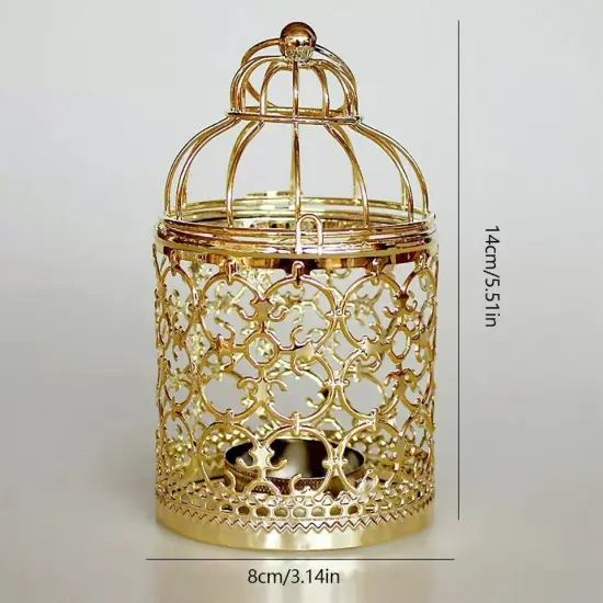 Vintage Metal Tealight Hanging Birdcage Lantern Candle Holder Home Decoration {4}