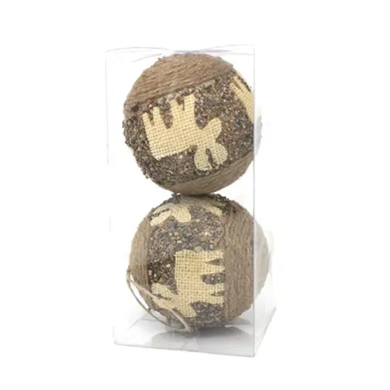 10cm Ball Reindeer Ornament 2 Pcs {2}
