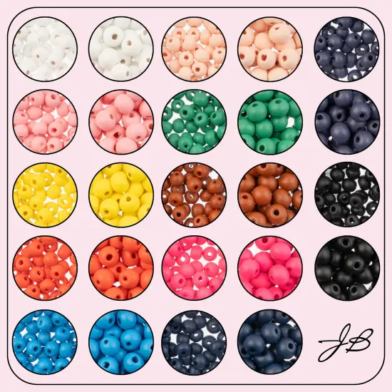 John Bead 840-Piece Assorted Wood Bead Jewelry Making Beads Box Assorted Colors {2}