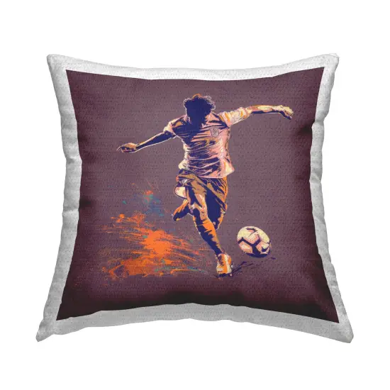 Winning Goal Abstract Athlete Outdoor Printed Pillow Design by Lazar Studio, 18 x 7 x 18 {1}