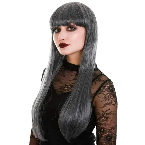 Ghostly Grey Adult Costume Wig {6}