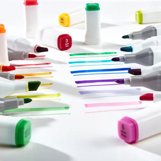 KINGART&reg; PRO Double-Ended Alcohol Markers, 60 Colors, Fine & Chisel Tip {3}