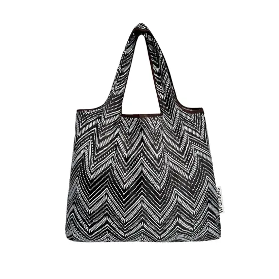 Wrapables Foldable Tote Nylon Reusable Grocery Bag (Set of 2), Intricate Chevron {3}