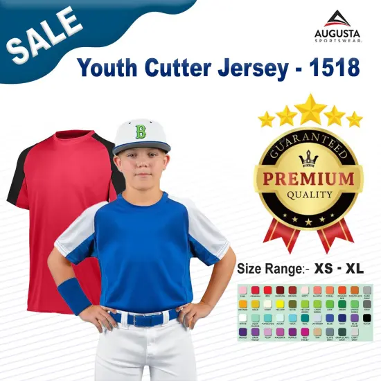 Augusta Sportswear&reg; Youth Cutter Jersey ROYAL/ WHITE {2}