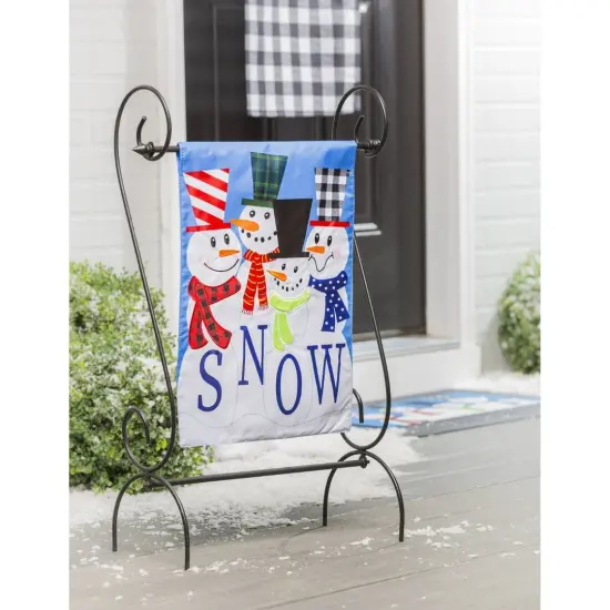 Snow Friends Winter Garden Flag 2 Sided Applique {2}
