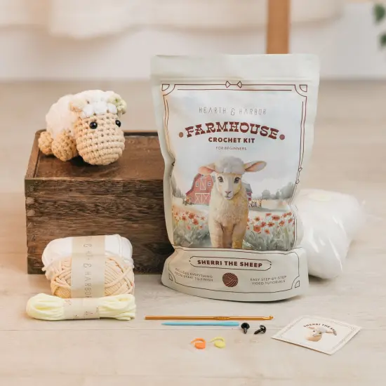 Hearth & Harbor Amigurumi Crochet Kit for Beginners Sherry the Sheep {1}