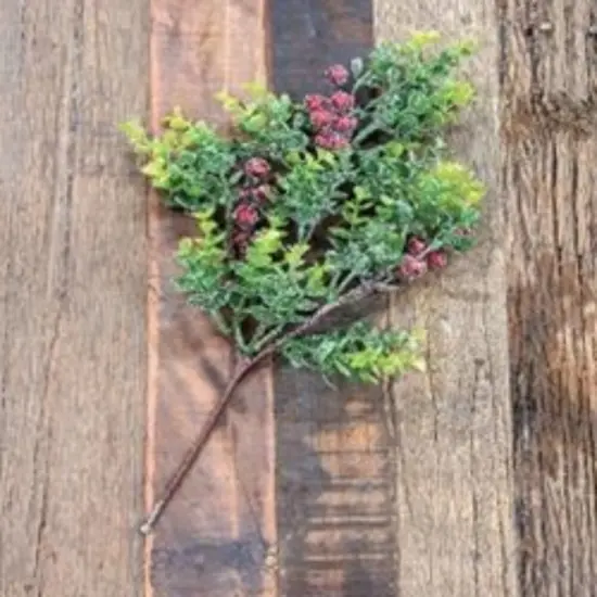 Snowy Glittered Boxwood & Berry Pick 19" {2}