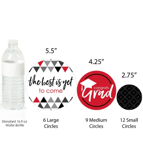 Big Dot of Happiness 2025 Red Graduation Party Giant Circle Confetti - Party Decorations - Large Confetti 27 Count {4}