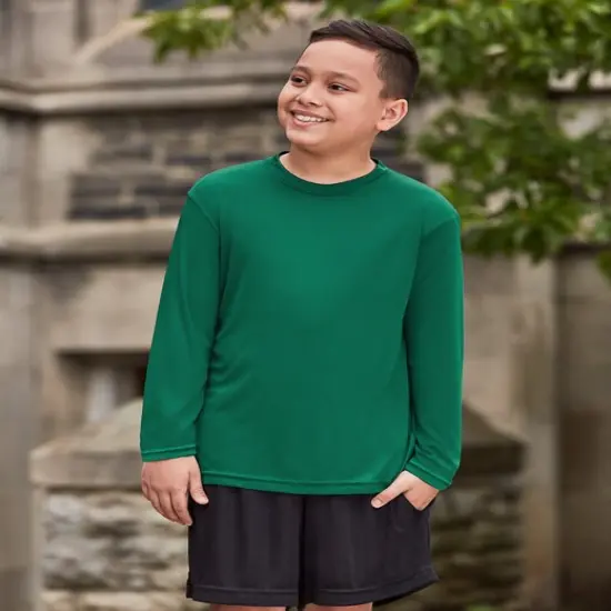 Team 365&reg; Youth Zone Performance Long-Sleeve T-Shirt SPORT GRAPHITE {4}