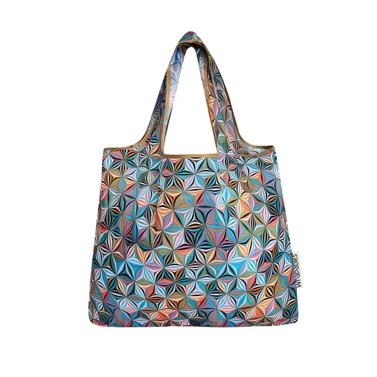 Wrapables Foldable Tote Nylon Reusable Grocery Bag (Set of 2), Star Pattern {3}