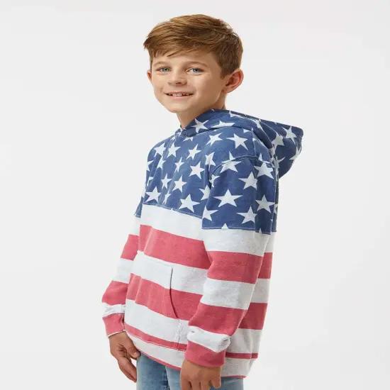 J America&reg; Youth Triblend Pullover Hooded Sweatshirt {7}