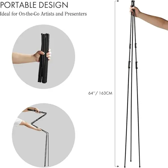 ARTIFY 64" Sign Easel Stand | Instant Display Tripod for Wedding Signs, Posters, Paintings, Canvas, and Poster Boards | Portable Stand for Home, School Supplies, Shop, and Ceremonies, Black {2}