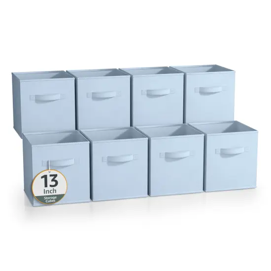 Sorbus Large 13" Storage Bins - 8 Pack Sturdy Collapsible Fabric Storage Cubes with Handles - Pastels Pastel purple {7}
