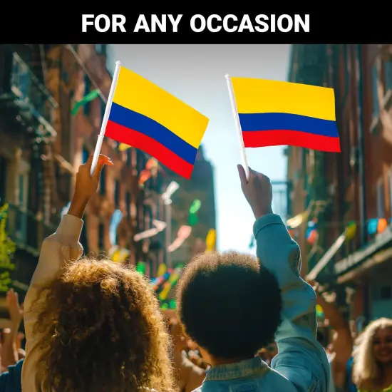 G128 2 Pack: Colombia Colombian Car Flag | 11x17 In | Double LiteWeave Pro Series Double Sided Printed 150D Polyester | Flagpole Included | Perfect for Festival Celebrations, Parades {6}