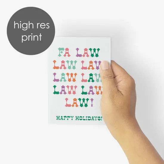 Lawyer Christmas Greeting Cards Boxed Set of 24 Holiday Notecards Featuring "Fa Law Law Law" Design, Perfect for Lawyers, Law Firms, and Legal Professionals {4}