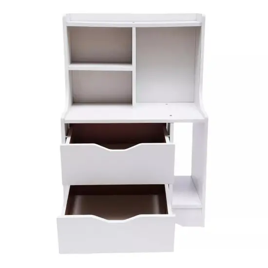 Modern End Side Table Bedroom Bedside Nightstand Cabinet With 2 Storage Drawers {3}