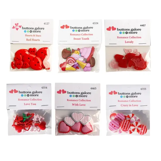 Buttons Galore Valentine Button Set &ndash; 50+ 3D Buttons for Crafts, Sewing, Scrapbooking & DIY Projects {1}