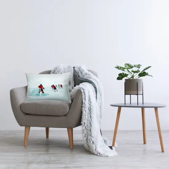 Hockey Players on Ice Decorative Printed Throw Pillow Design by Daphne Polselli, 14 x 7 x 20 {2}