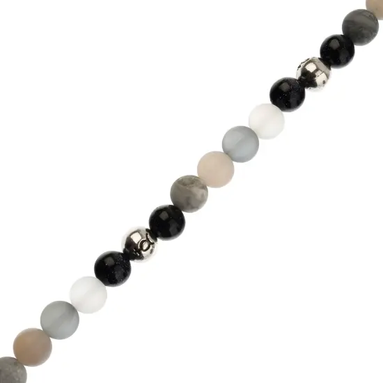 John Bead 8mm Solar System Universe Galaxy 7" Bead Strand Mercury {3}