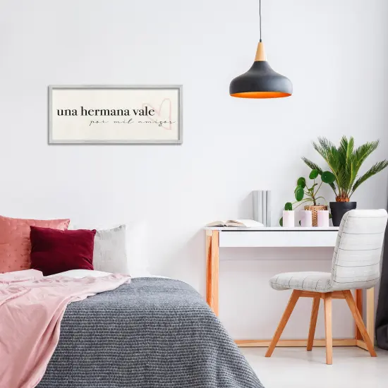 Stupell Industries Una Hermana Vale Framed Giclee Art Gray Framed {2}