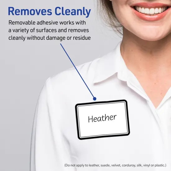 Avery® Printable Rectangle Adhesive Name Tags, Double Black Border Design, 2-1/3" x 3-3/8", Matte White Removable Name Tags, Laser/Inkjet, 80 Total, Great for Name Badges {3}