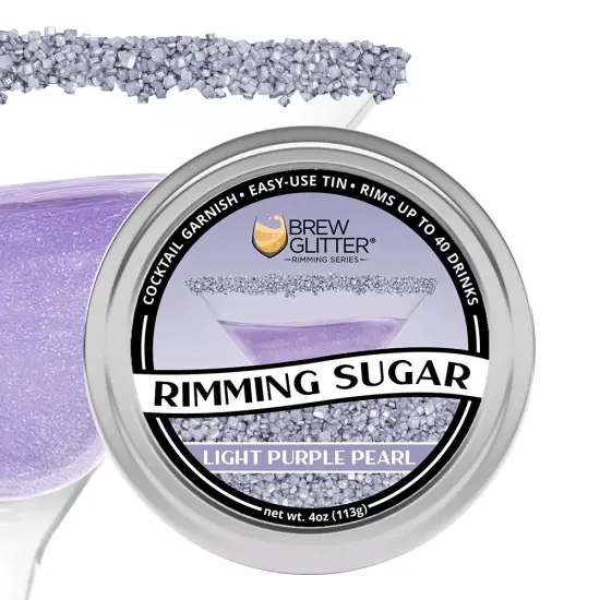 Brew Glitter - Light Purple Rimming Sugar (4oz, 1x Bar Tin) Cocktail Garnish for Mixed Drinks & Refreshments {1}