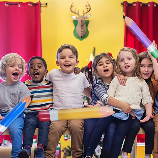 5Pcs Back to School Balloons Big Pencil Foil Balloon Set {2}