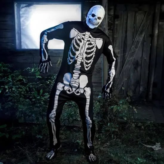 Skeleton Jumpsuit Costume Adult {3}