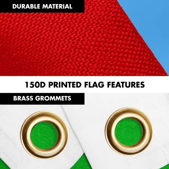 G128 Combo Pack: 6 Ft Tangle Free Aluminum Spinning Flagpole (Silver) & Djibouti Djiboutians Flag 3x5 Ft, LiteWeave Pro Series Printed 150D Polyester | Pole with Flag Included {4}