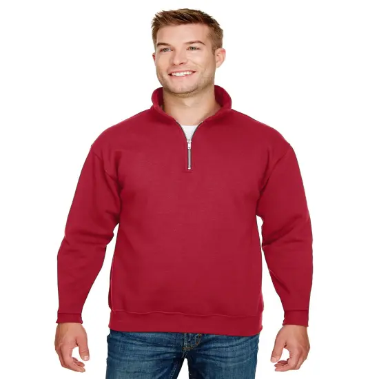 Bayside&reg; Unisex USA Made Quarter-Zip Pullover Sweatshirt CARDINAL {1}