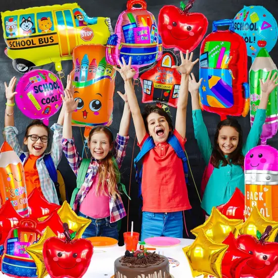 38 Pcs Back to School Mylar Foil Balloons {2}